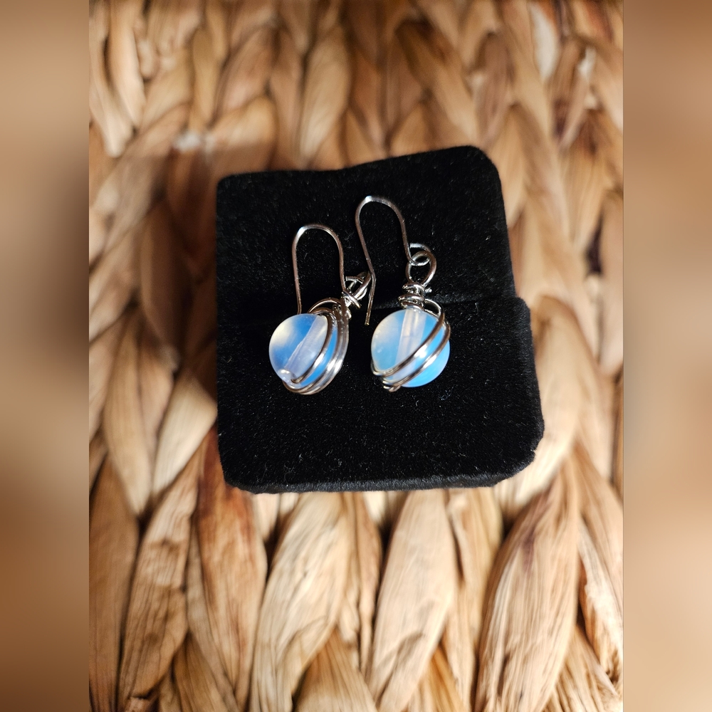 White Moonstone Drop Earrings